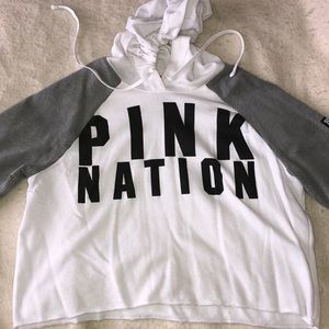 Pink Nation Crop Hoodie
